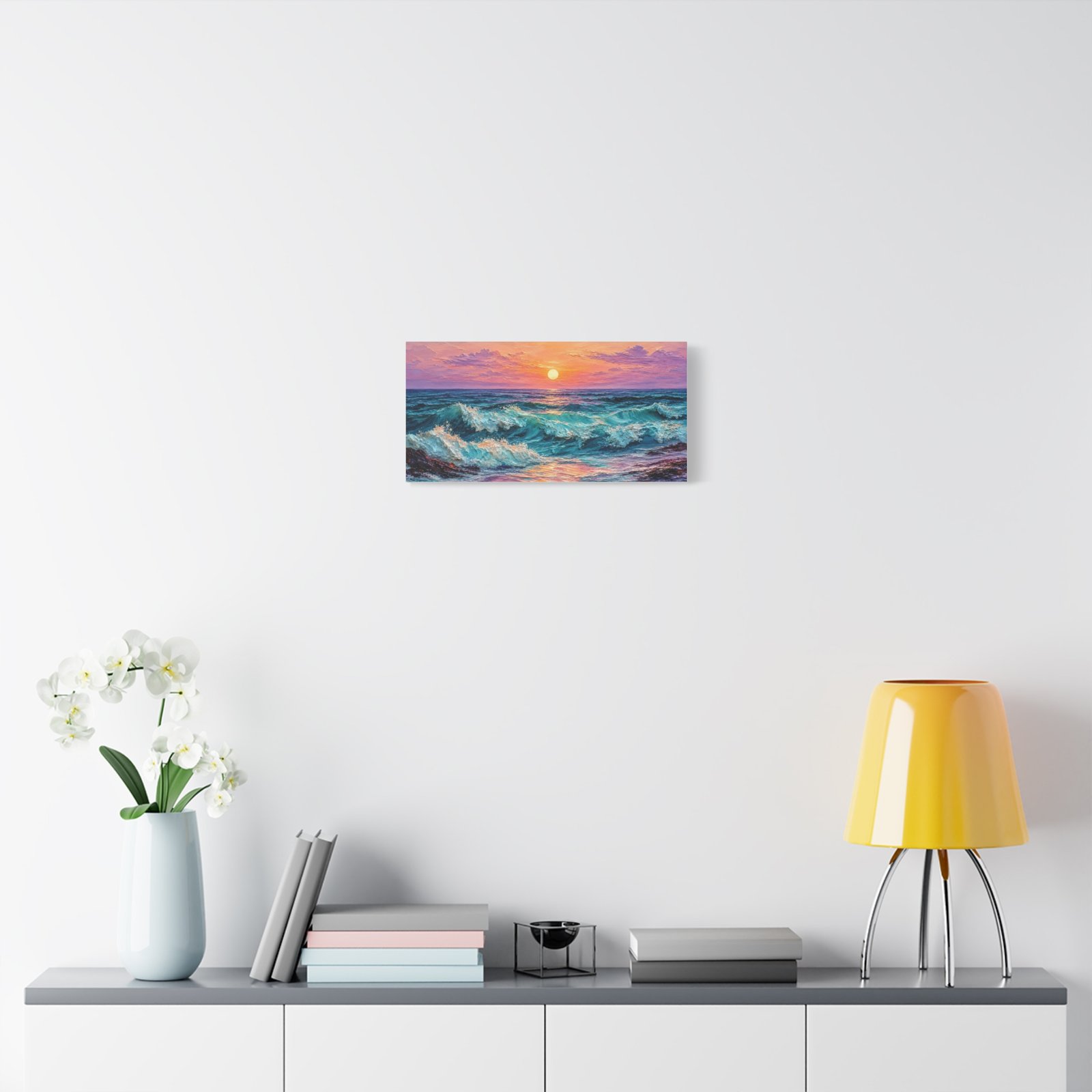 Sunset Ocean Waves Matte Canvas Print — Seaside Beach Wall Art - Image 7