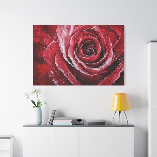 Red Rose Close-Up Matte Canvas Print — Stretched Wall Art - Image 1