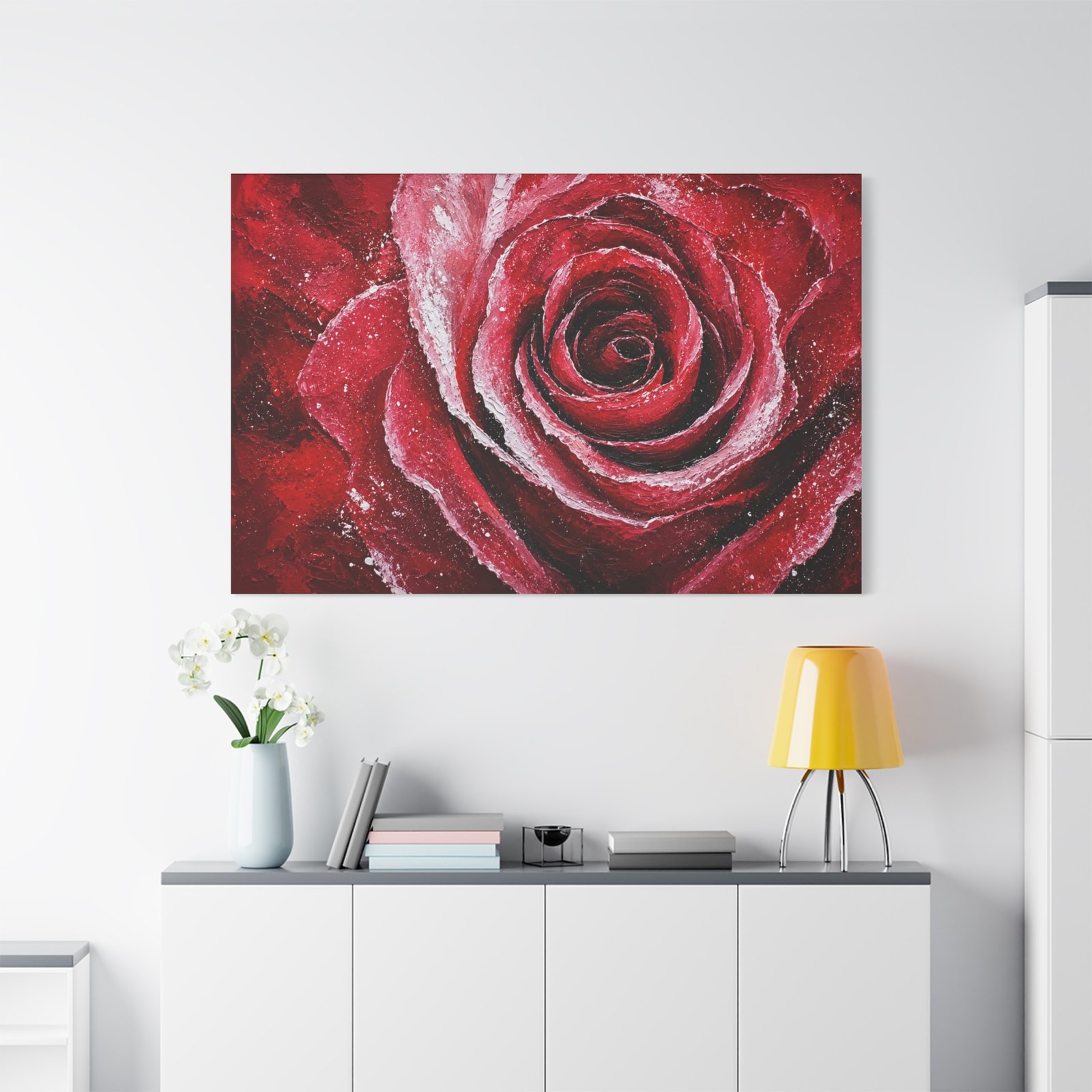 Red Rose Close-Up Matte Canvas Print — Stretched Wall Art - Image 1