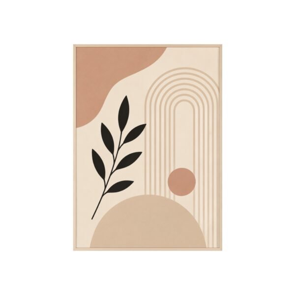 Minimalist Botanical Art Print — Framed Poster with Wooden Frame - Image 1