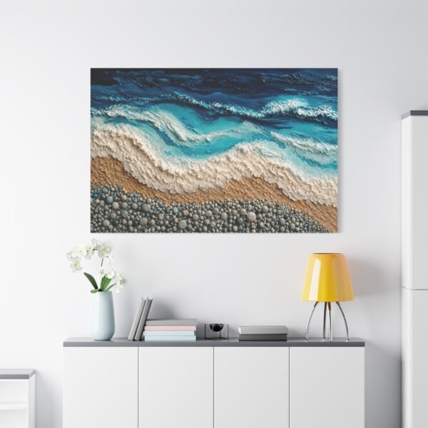 Seascape Beach Waves Matte Canvas Print — Stretched 1.25" Wall Art - Image 3