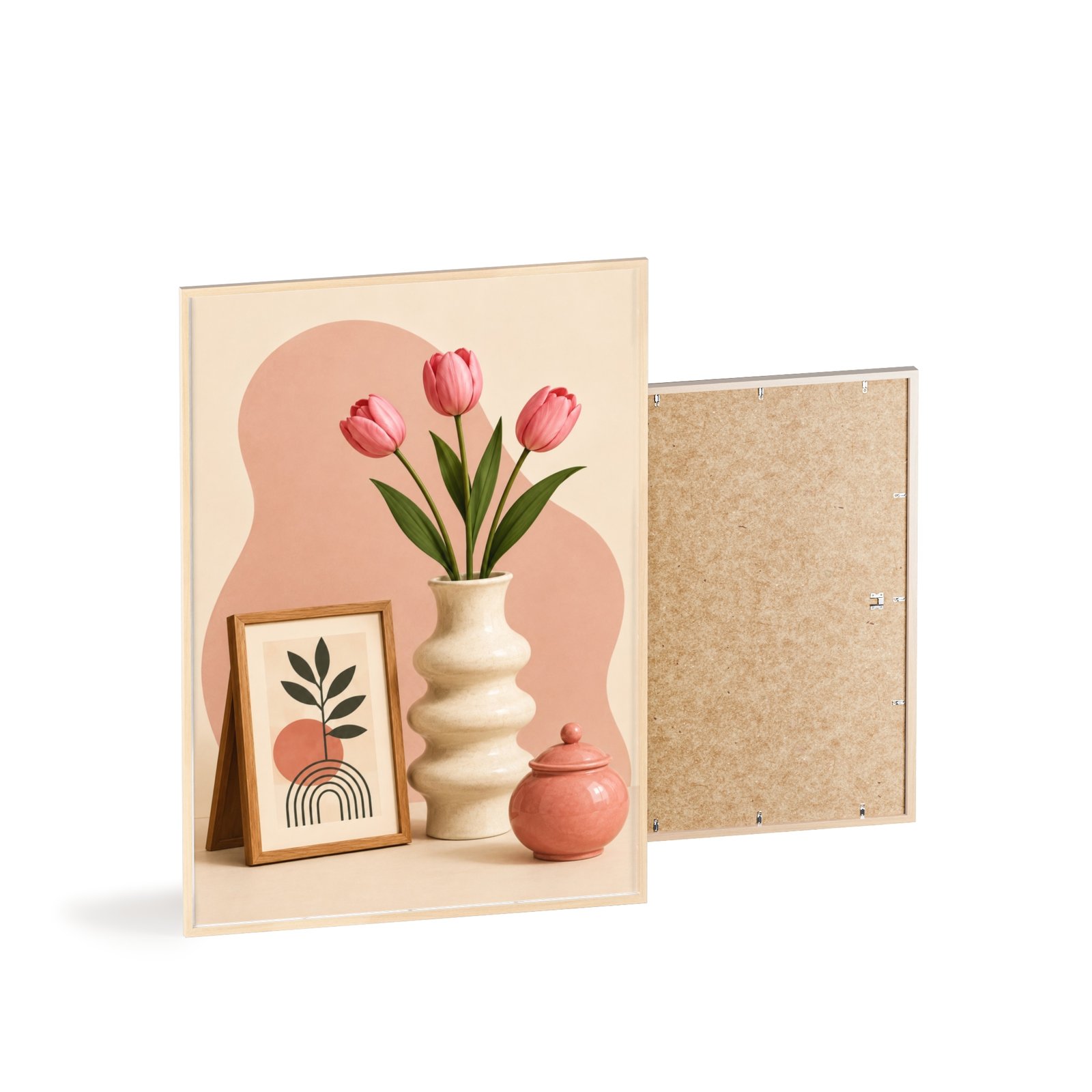 Framed Floral Poster – Pink Tulips Still Life Wall Art - Image 4