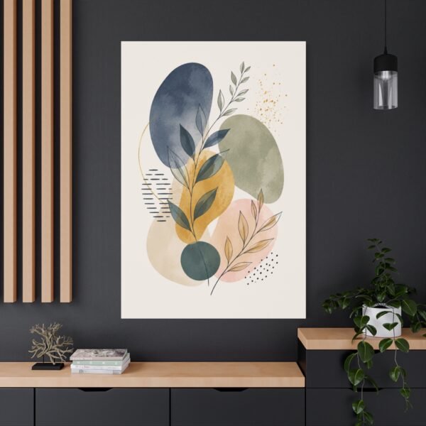Abstract Botanical Canvas Wall Art – Modern Neutral Organic Shapes (Matte Stretched) - Image 4