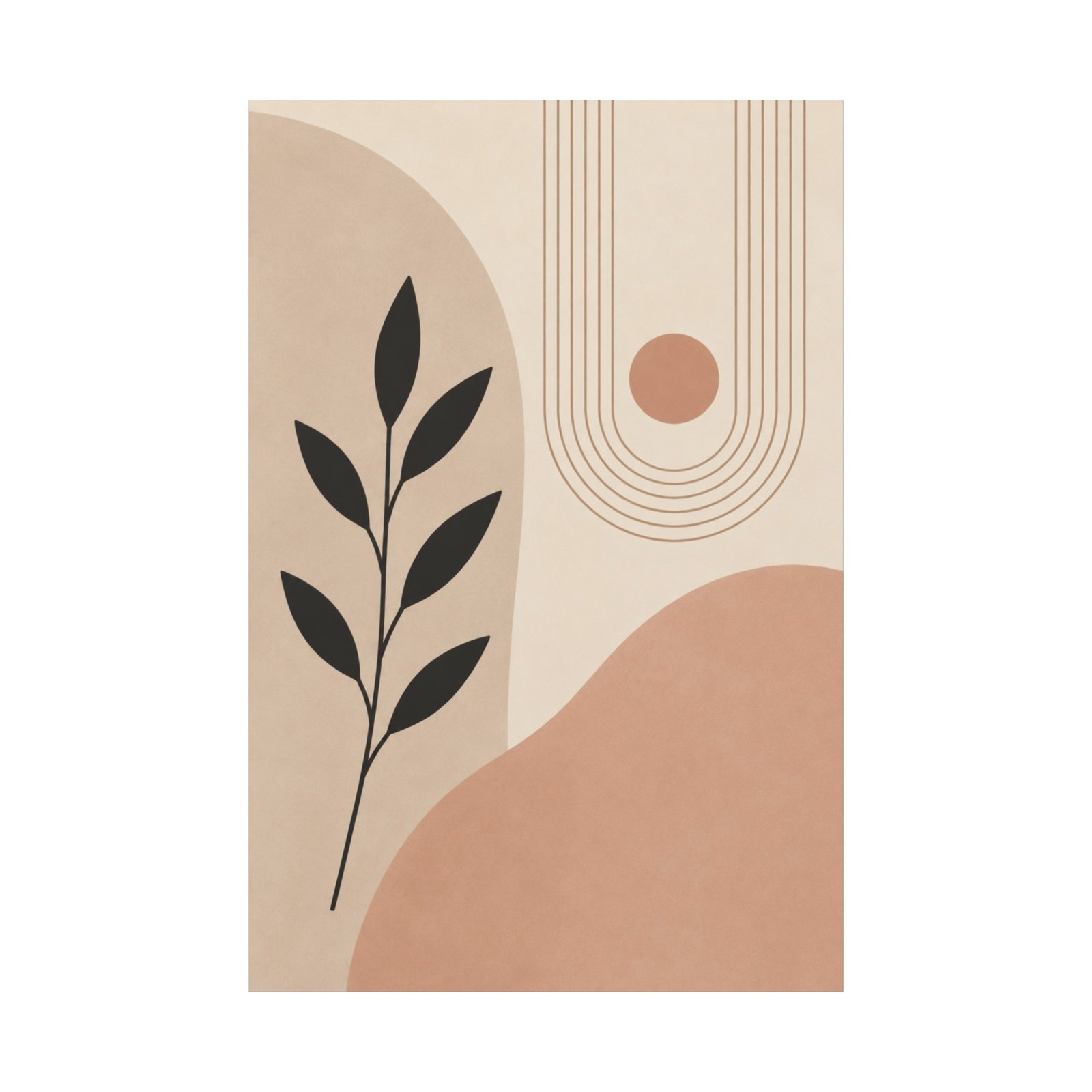 Abstract Earth Tones Botanical Canvas Print — Minimalist Midcentury Wall Art - Image 2