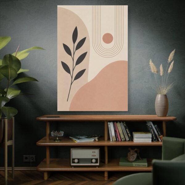 Abstract Earth Tones Botanical Canvas Print — Minimalist Midcentury Wall Art - Image 5