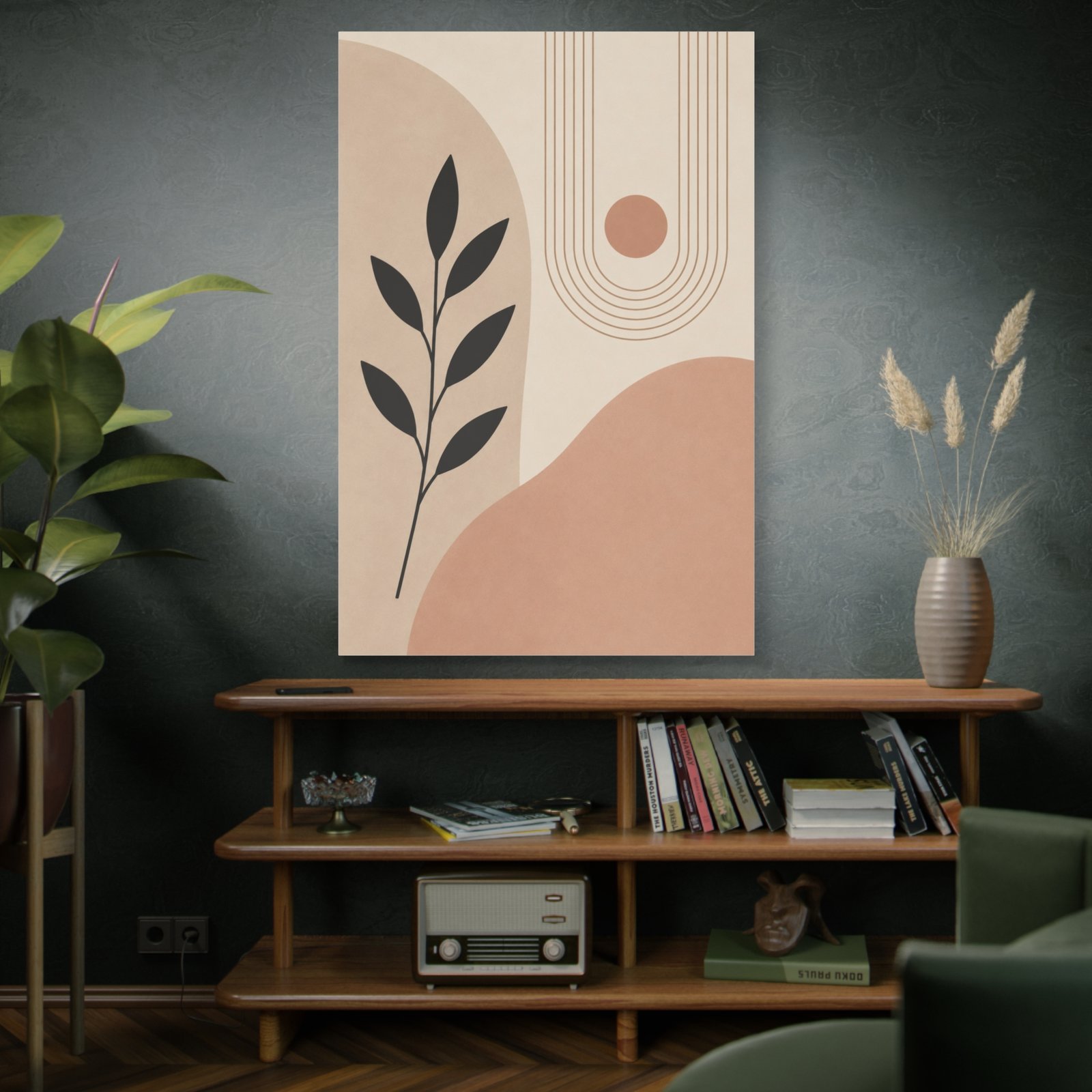 Abstract Earth Tones Botanical Canvas Print — Minimalist Midcentury Wall Art - Image 5