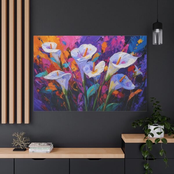 Colorful Calla Lily Floral Canvas Wall Art — Matte Stretched 1.25" - Image 4