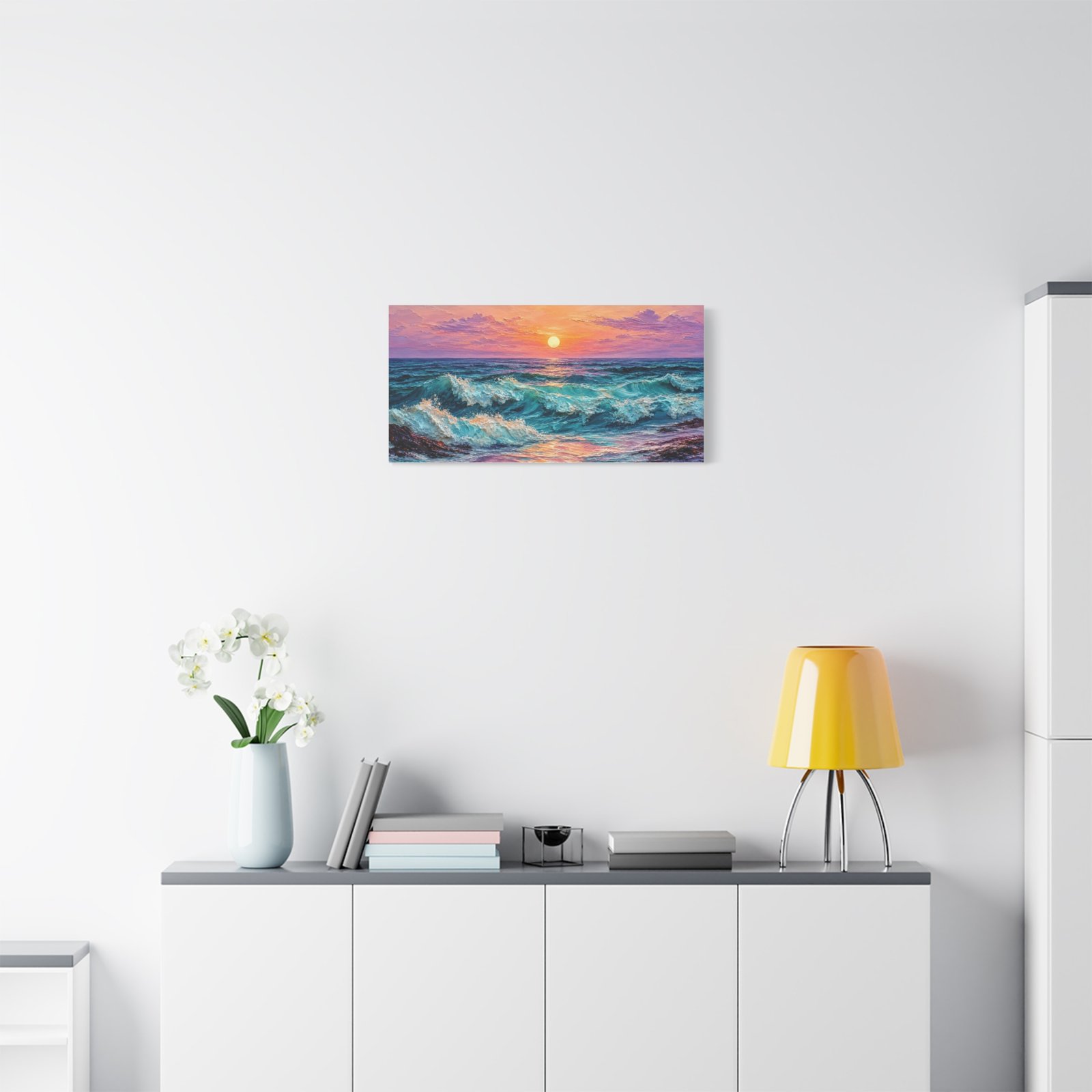 Sunset Ocean Waves Matte Canvas Print — Seaside Beach Wall Art - Image 15