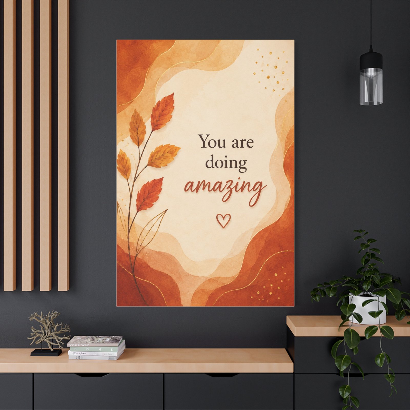 Inspirational Canvas Wall Art - "You Are Doing Amazing" Autumn Leaves - Image 4