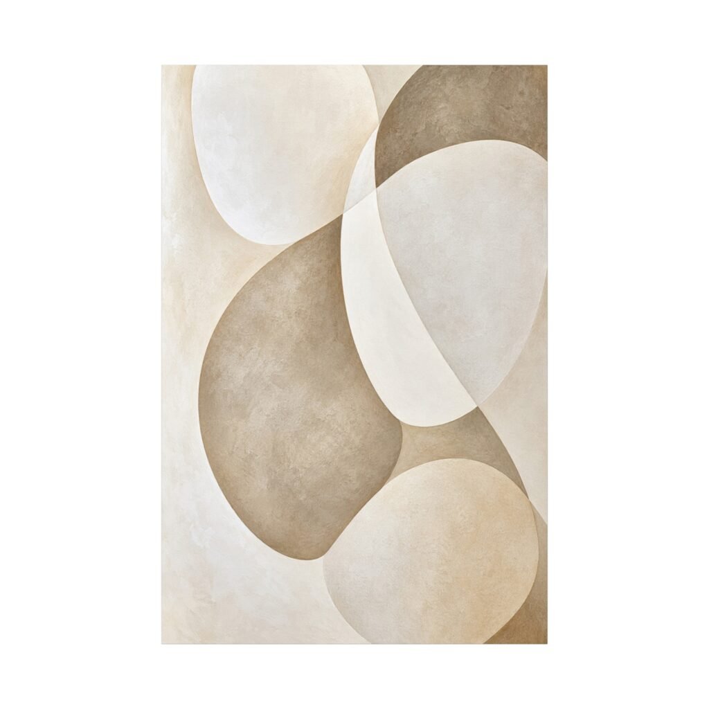 Neutral Abstract Circle Matte Canvas Wall Art – Stretched 1.25"