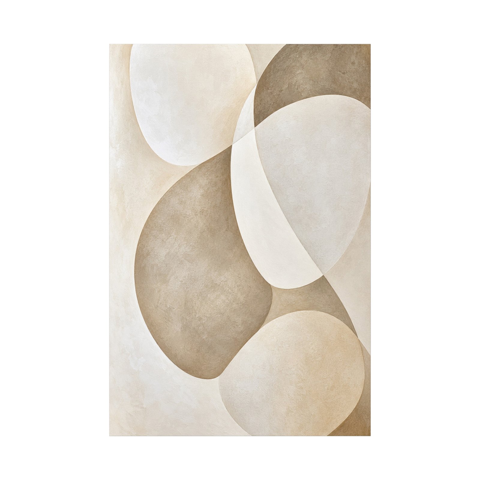 Neutral Abstract Circle Matte Canvas Wall Art – Stretched 1.25" - Image 2