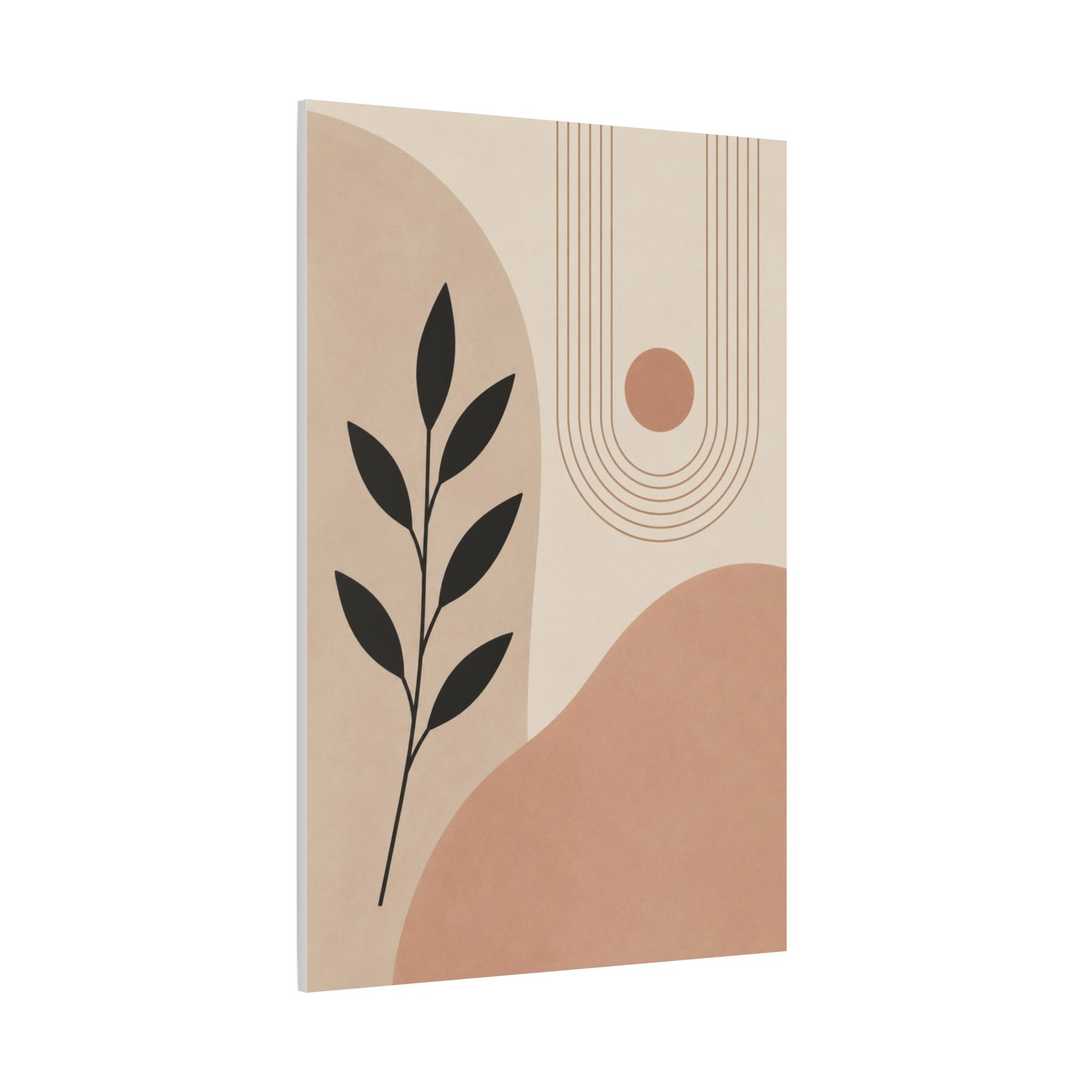 Abstract Earth Tones Botanical Canvas Print — Minimalist Midcentury Wall Art - Image 3