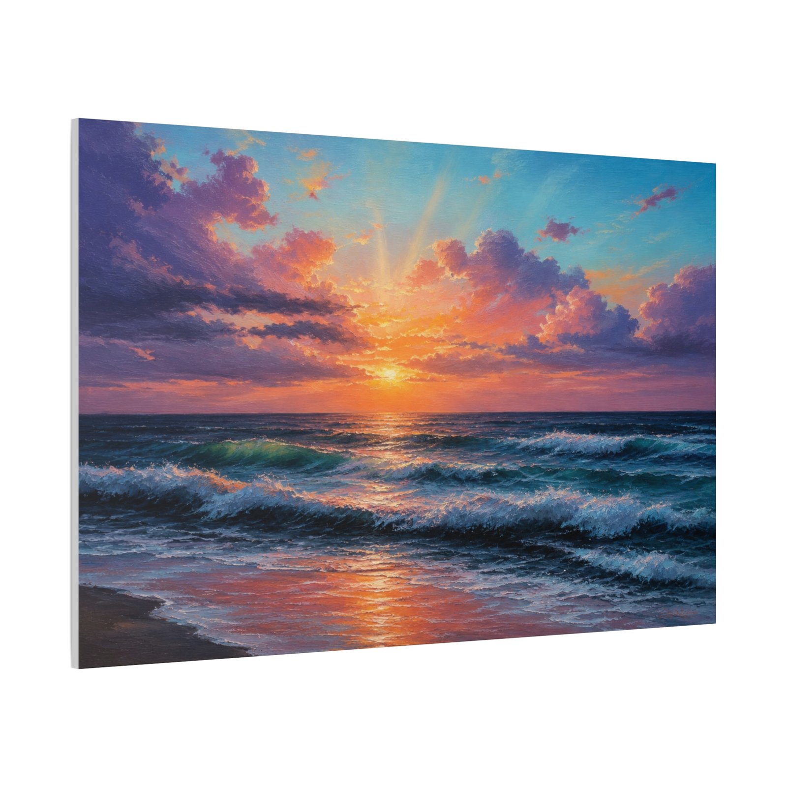 Seascape Sunset Matte Canvas Print — Stretched Beach Wall Art - Image 2