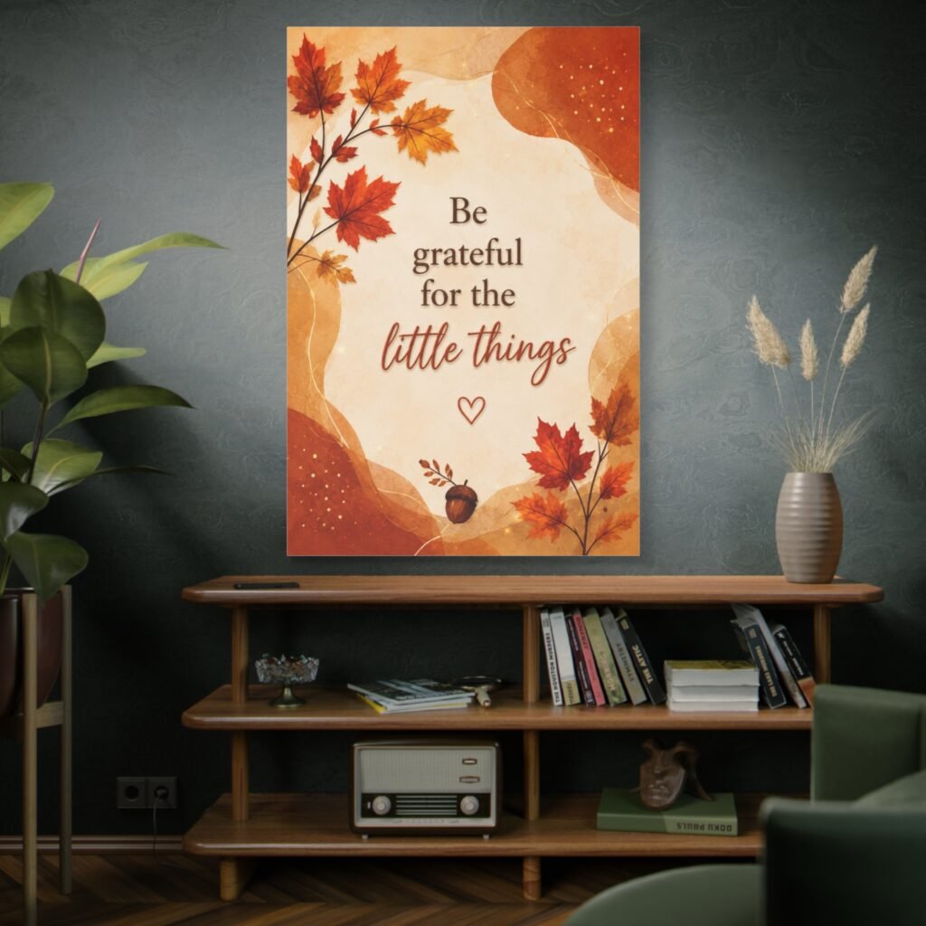 Be Grateful for the Little Things Fall Canvas Wall Art