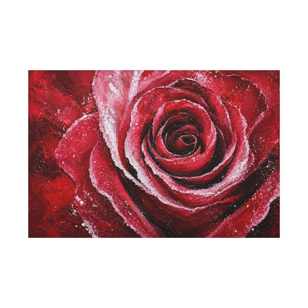 Red Rose Close-Up Matte Canvas Print — Stretched Wall Art