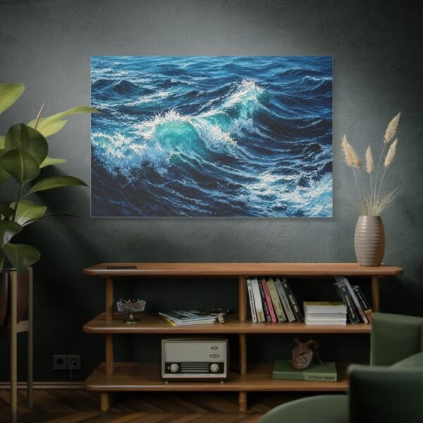Ocean Waves Matte Canvas Print — Turquoise Seascape Wall Art, Stretched 1.25" - Image 5