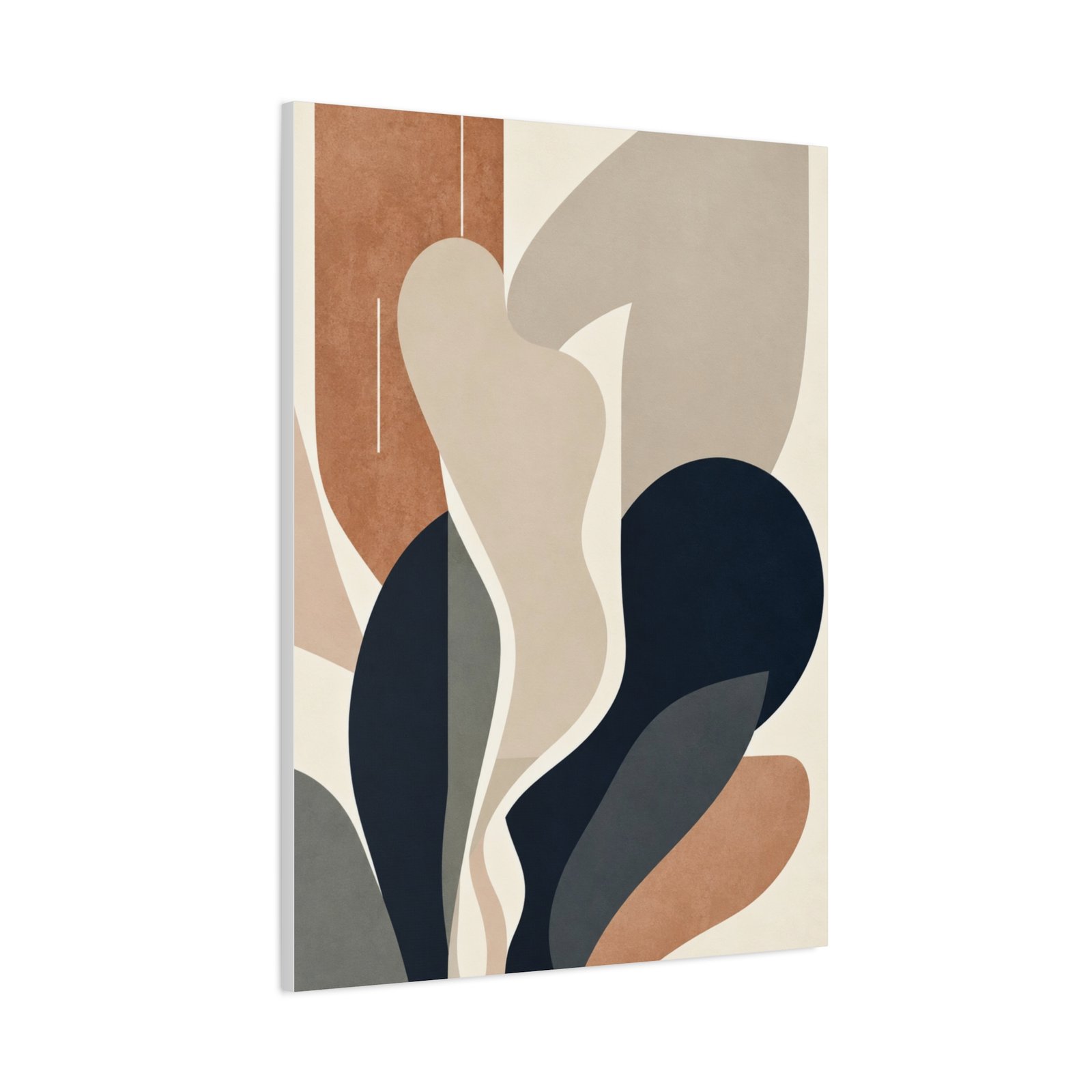 Abstract Neutral Shapes Matte Canvas Wall Art — Modern Minimalist Stretched Canvas - Image 3