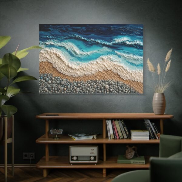 Seascape Beach Waves Matte Canvas Print — Stretched 1.25" Wall Art - Image 5