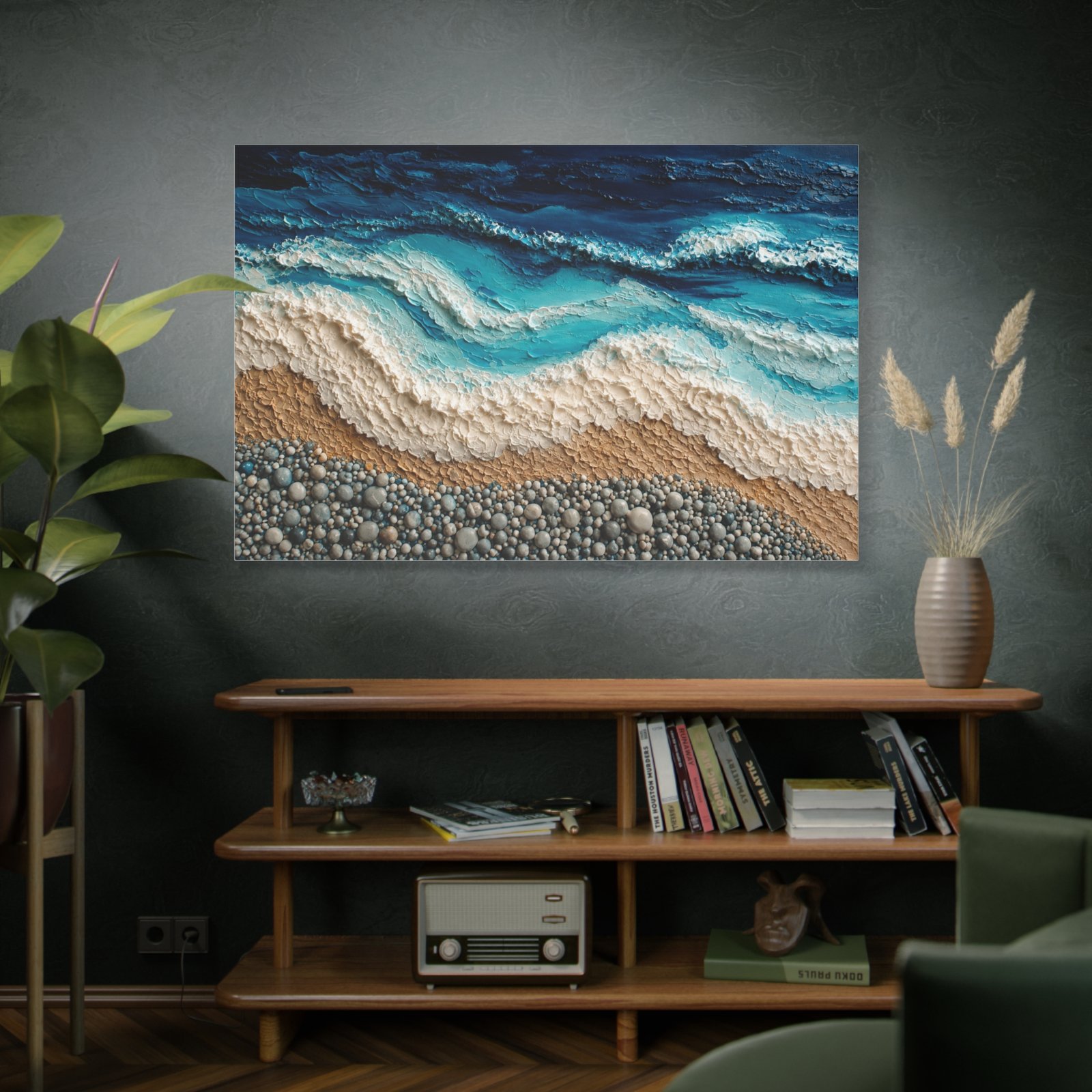 Seascape Beach Waves Matte Canvas Print — Stretched 1.25" Wall Art - Image 5