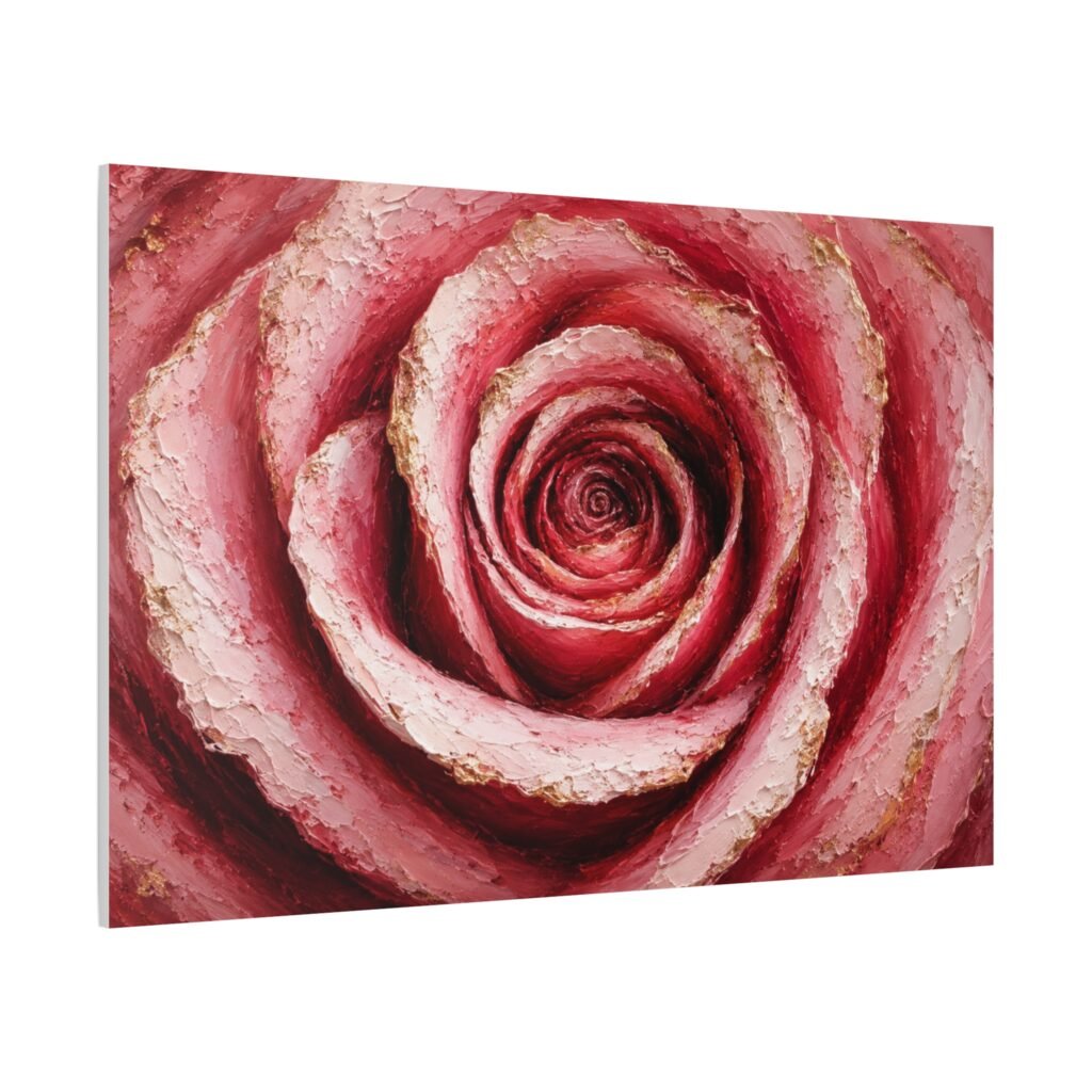 Pink Rose Canvas Wall Art – Stretched Matte Floral Canvas Print
