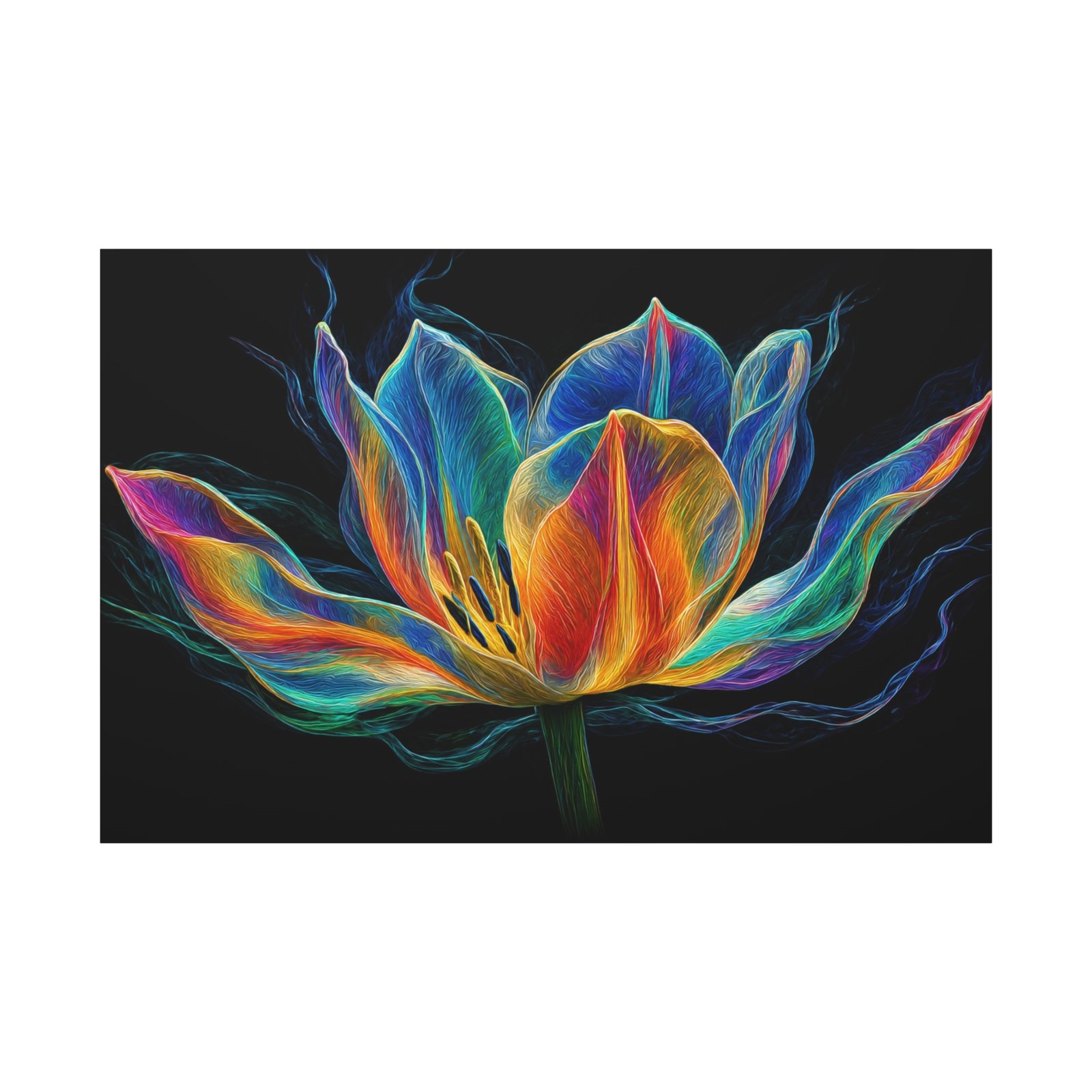 Rainbow Lotus Canvas Art — Vibrant Floral Wall Decor - Image 2