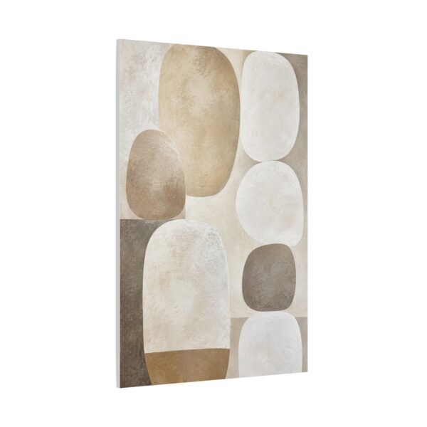 Neutral Abstract Canvas Wall Art — Earth Tone Organic Shapes, Matte Stretched Canvas - Image 3