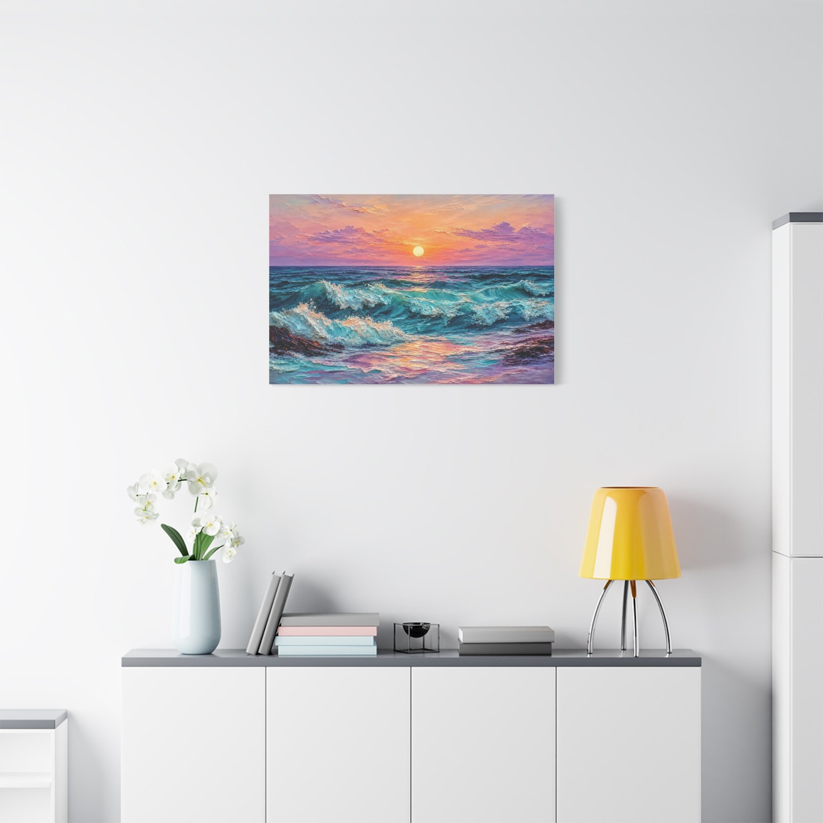 Sunset Ocean Waves Matte Canvas Print — Seaside Beach Wall Art - Image 27