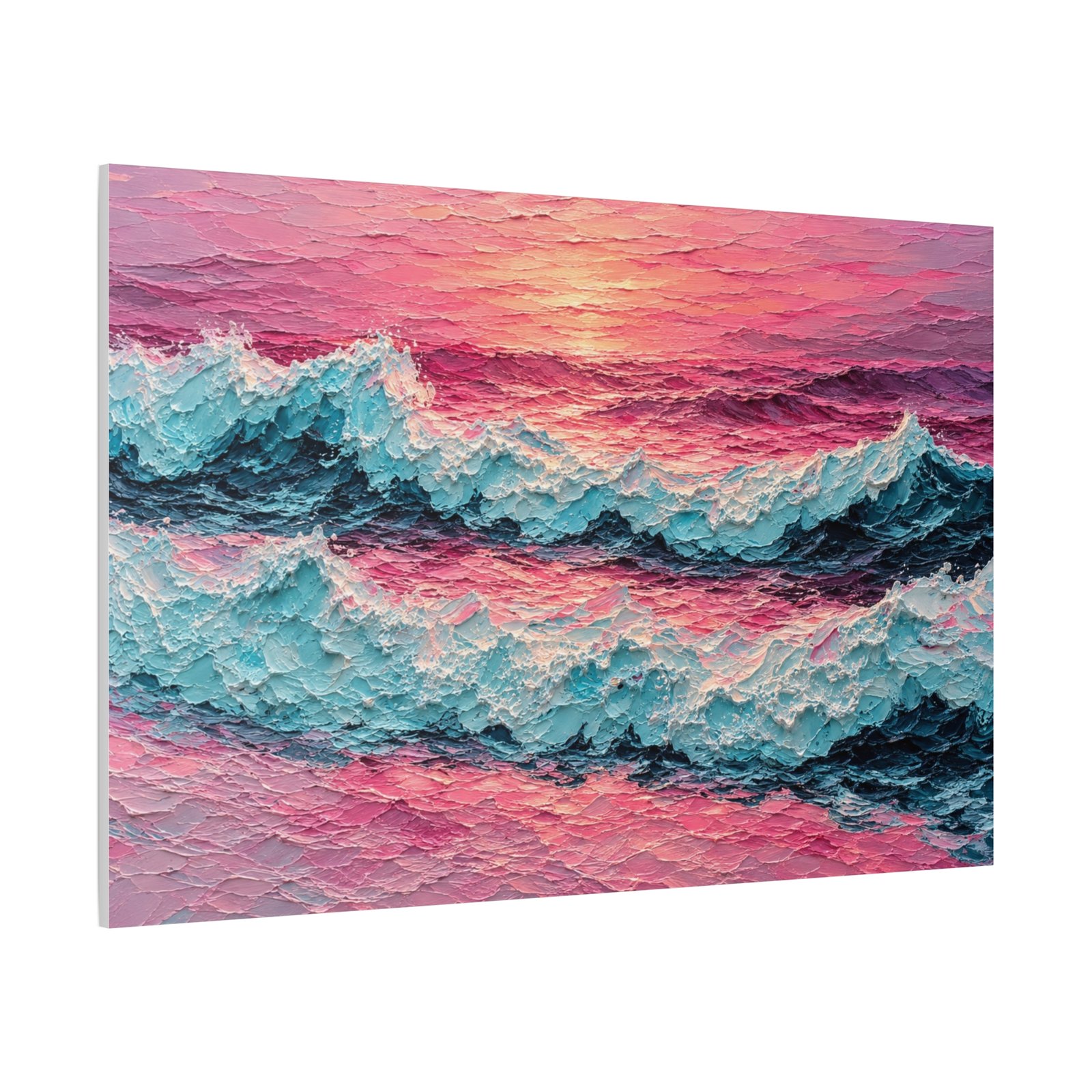 Sunset Ocean Waves Matte Canvas Print - Image 2