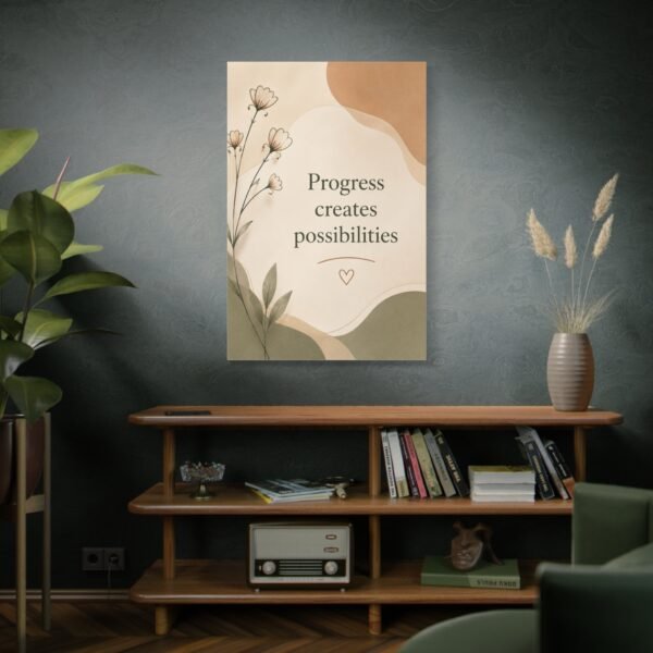 Inspirational Canvas Wall Art - "Progress Creates Possibilities" - Image 5