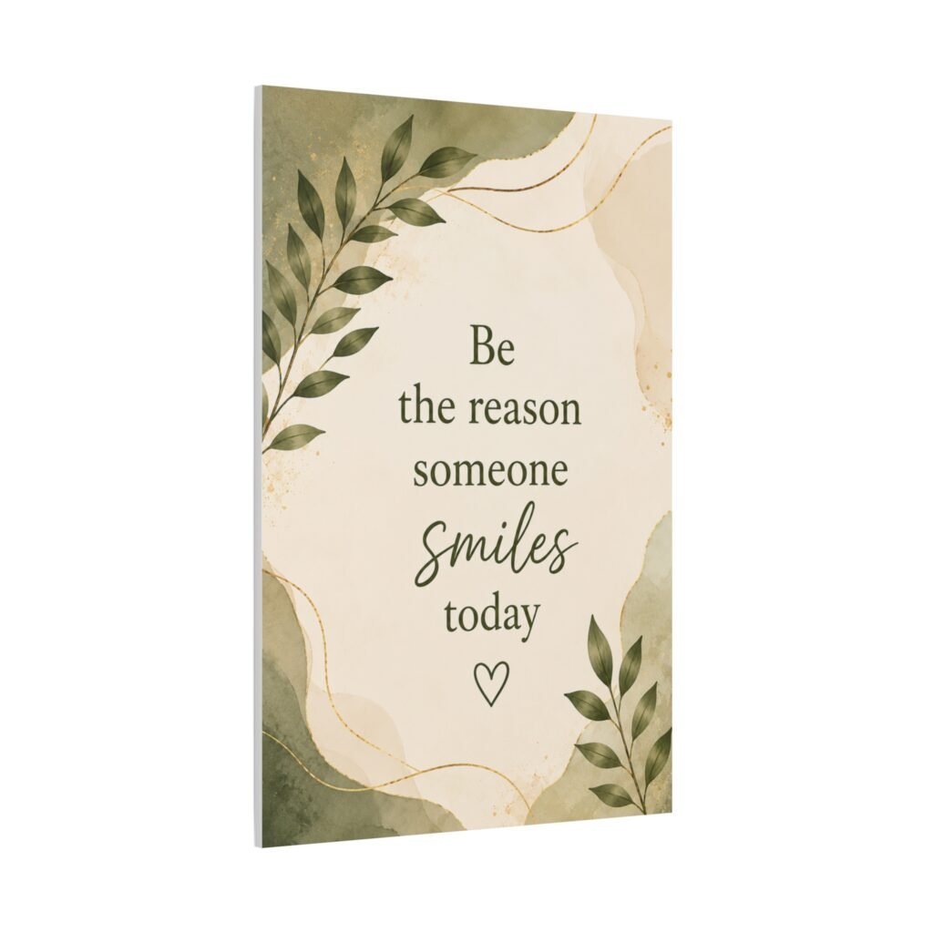 Inspirational Wall Art Canvas — "Be the Reason Someone Smiles Today"