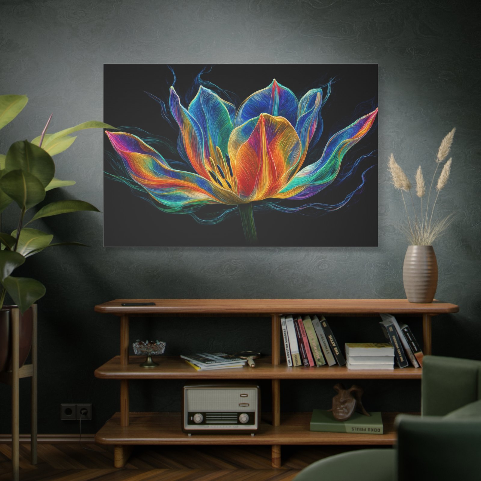 Rainbow Lotus Canvas Art — Vibrant Floral Wall Decor - Image 5