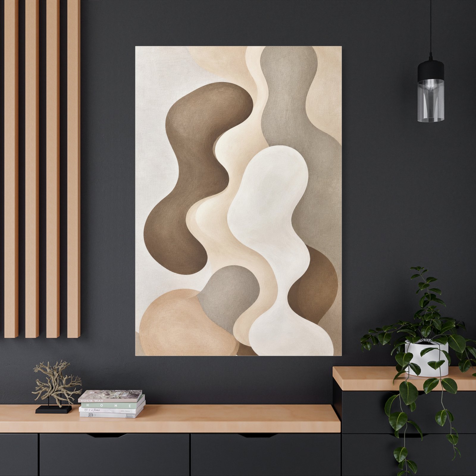 Neutral Abstract Layers Canvas Art — Matte Stretched Wall Decor - Image 4