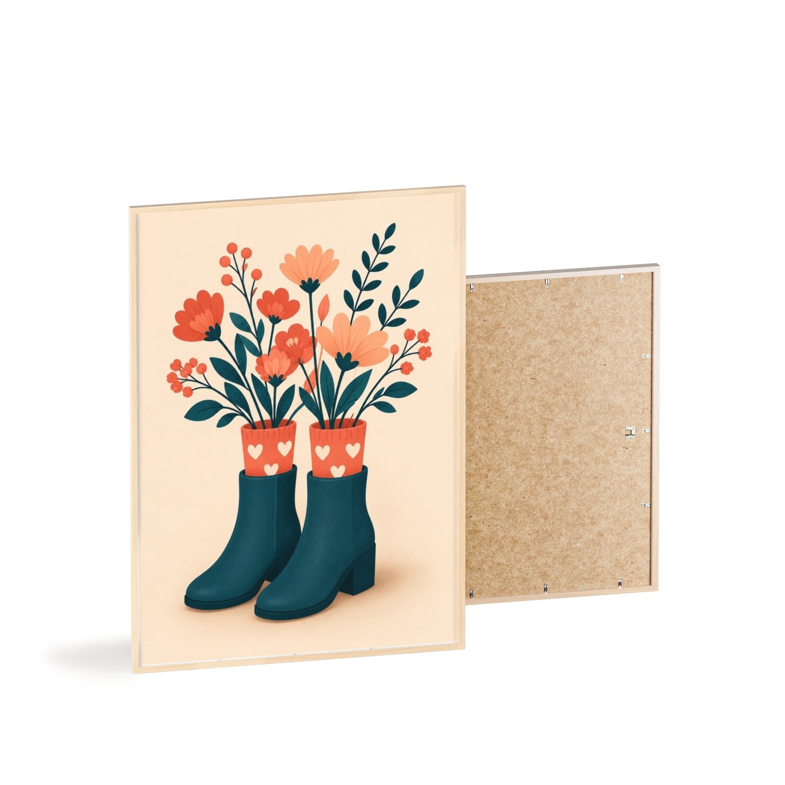 Framed Floral Boots Print — Rustic Botanical Wall Art Poster - Image 4