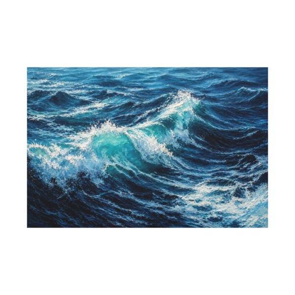 Ocean Waves Matte Canvas Print — Turquoise Seascape Wall Art, Stretched 1.25" - Image 1