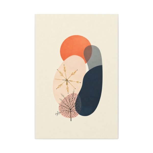 Abstract Organic Shapes Canvas Wall Art — Modern Mid-Century Botanical Print - Image 2