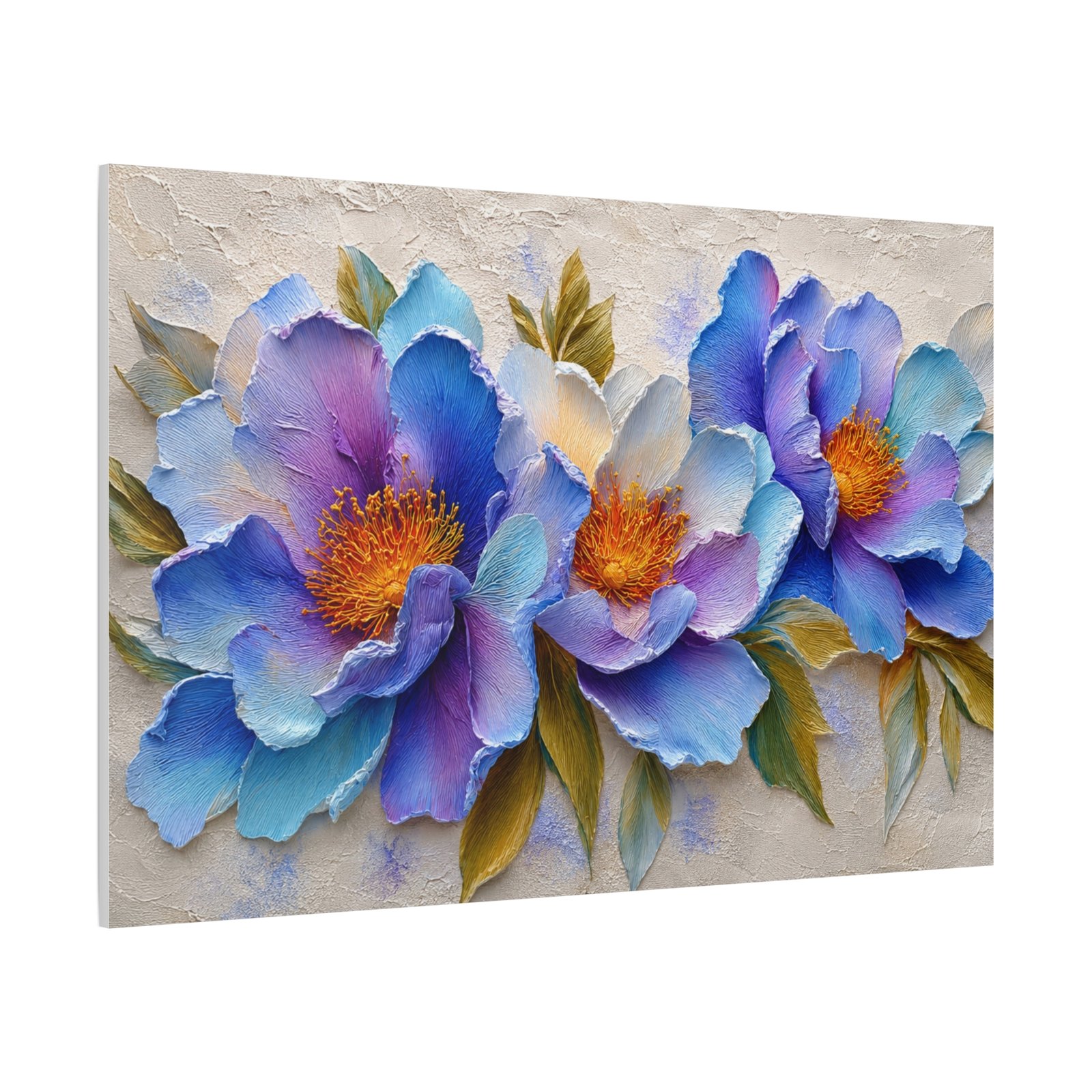 Blue Purple Peony Floral Canvas Wall Art - Matte Stretched 1.25" - Image 3