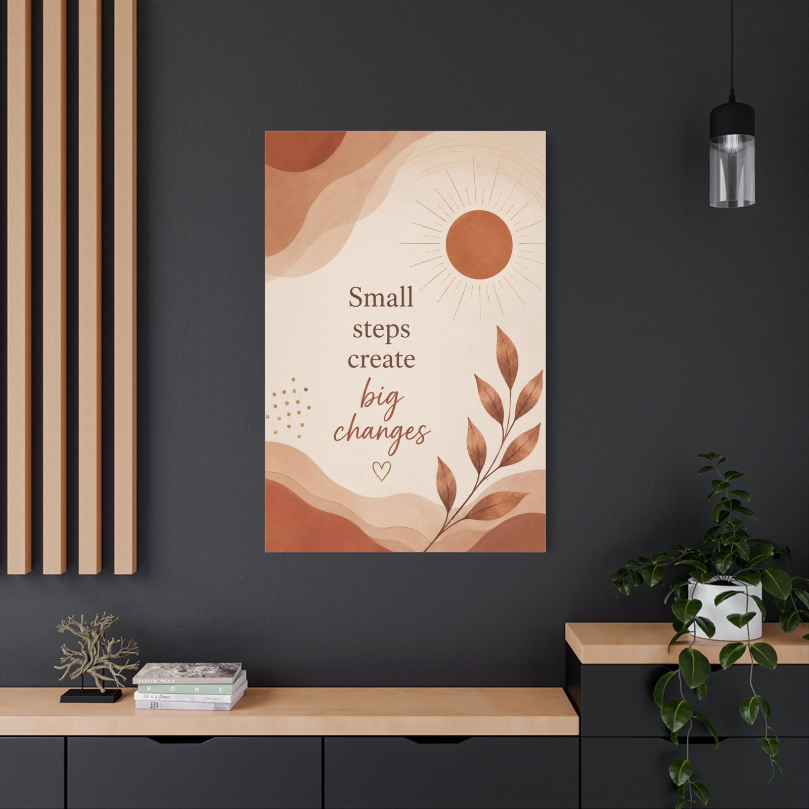 Inspirational Wall Art Canvas - "Small steps create big changes" Matte Stretched Canvas - Image 4