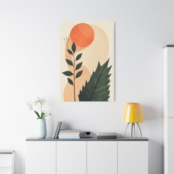 Botanical Abstract Canvas Print — Minimal Plant Art Wall Decor - Image 1