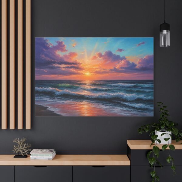 Seascape Sunset Matte Canvas Print — Stretched Beach Wall Art - Image 4