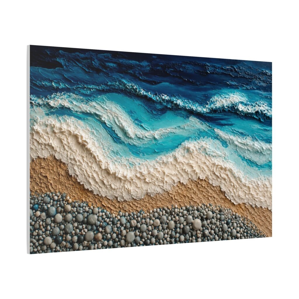 Seascape Beach Waves Matte Canvas Print — Stretched 1.25" Wall Art