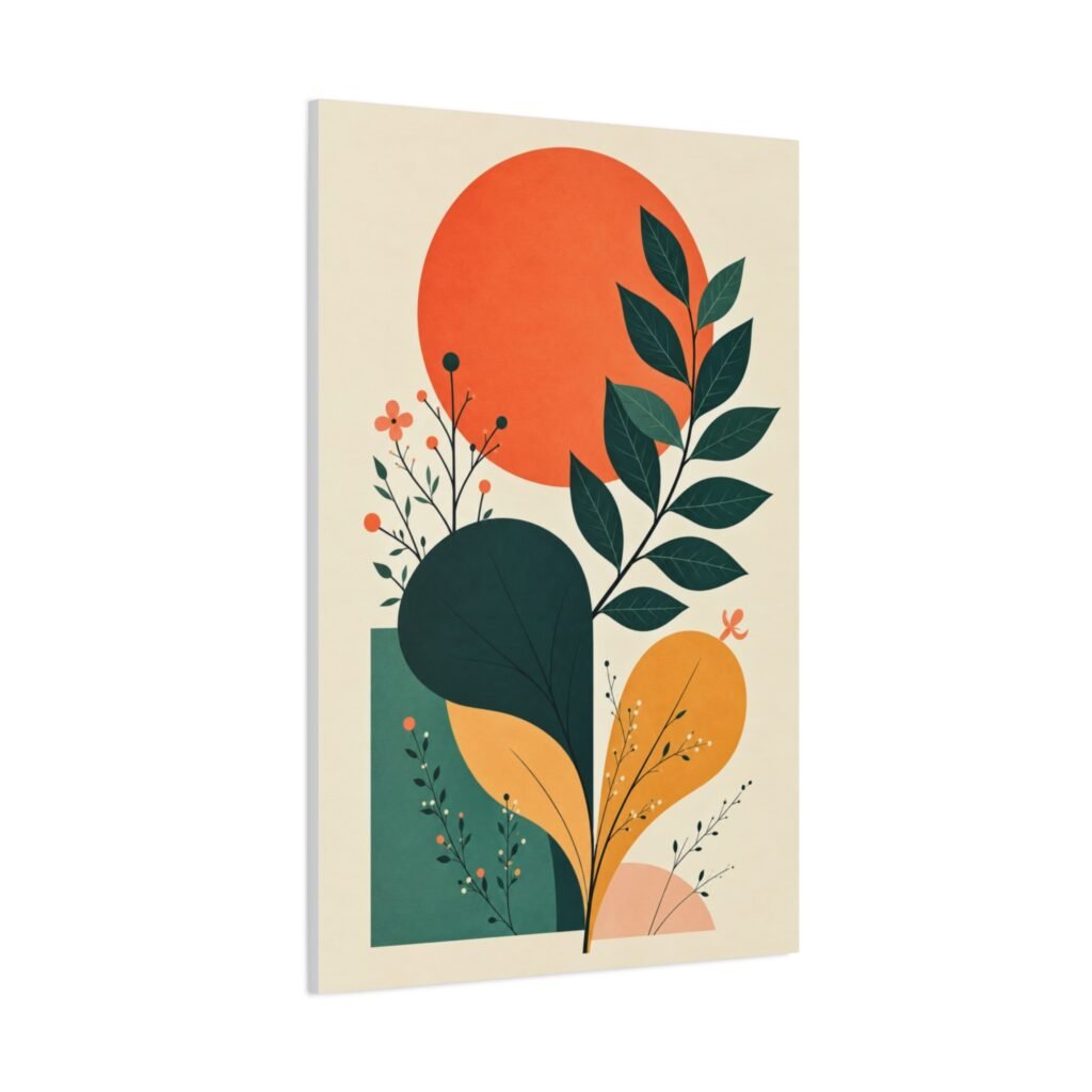 Abstract Botanical Canvas Print — Modern Mid Century Wall Art