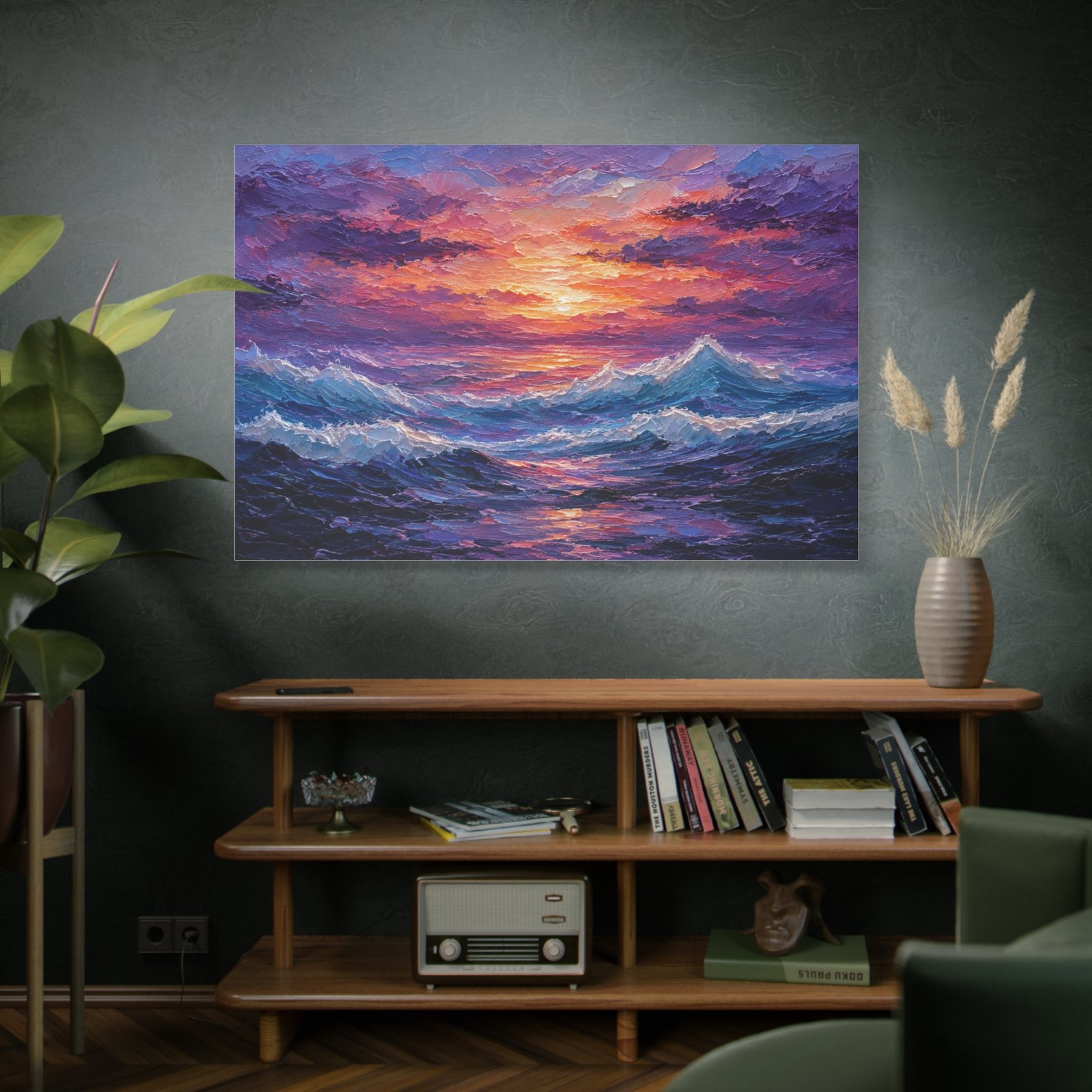 Sunset Ocean Canvas Print — Vibrant Seascape Matte Stretched Wall Art - Image 5