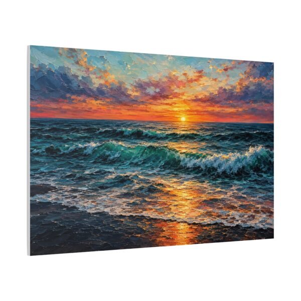 Sunset Ocean Canvas Print — Vibrant Seascape Matte Stretched Wall Art - Image 2