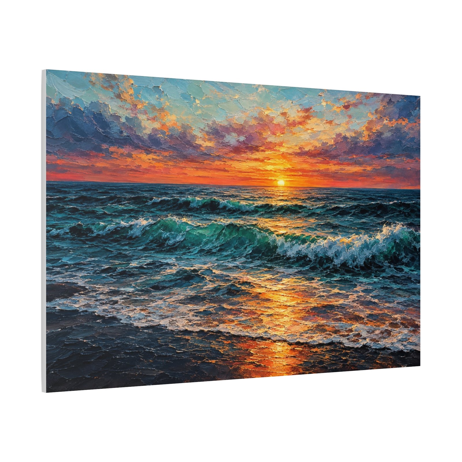 Sunset Ocean Canvas Print — Vibrant Seascape Matte Stretched Wall Art - Image 2