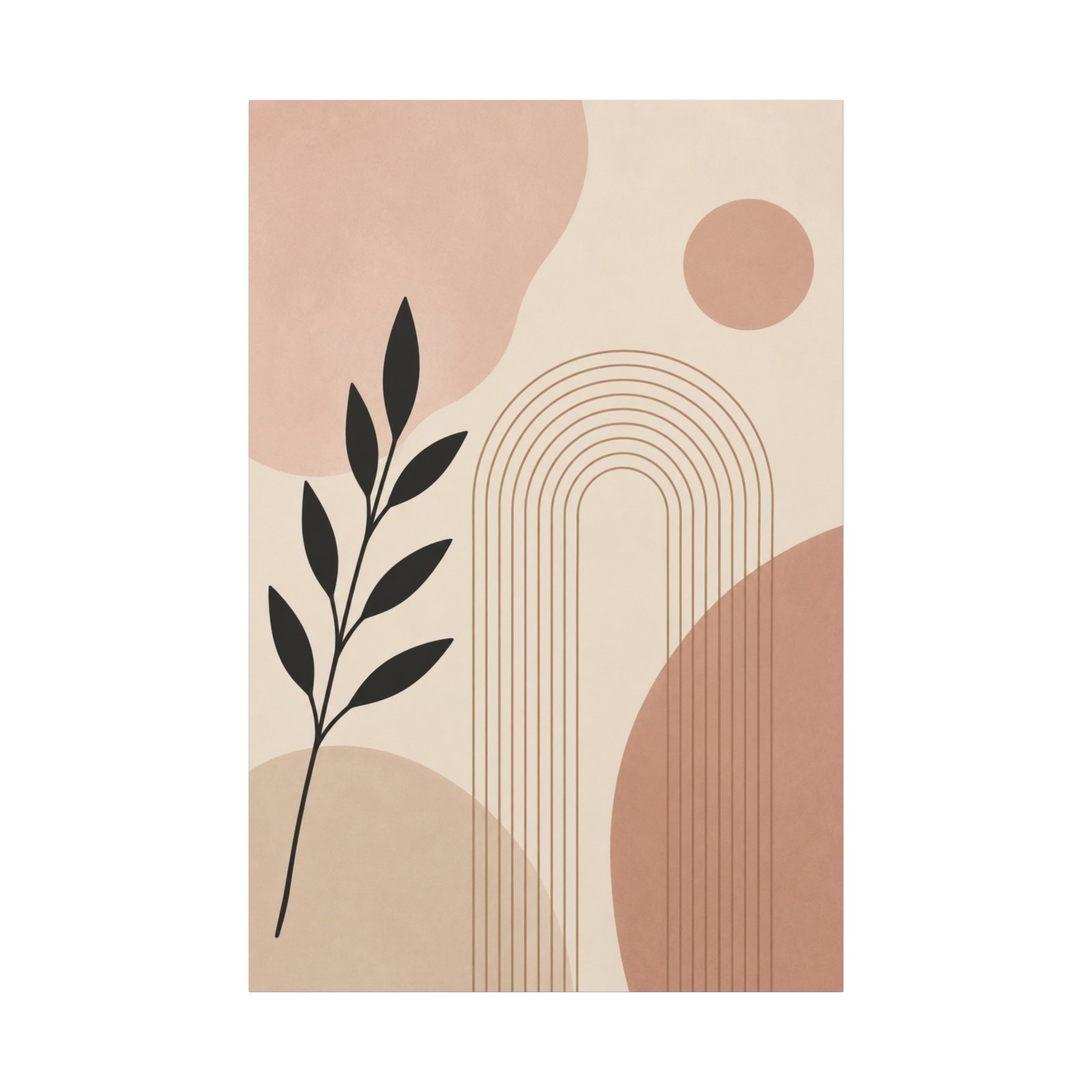 Abstract Earth Tone Canvas Wall Art — Minimal Botanical Rainbow Print - Image 2