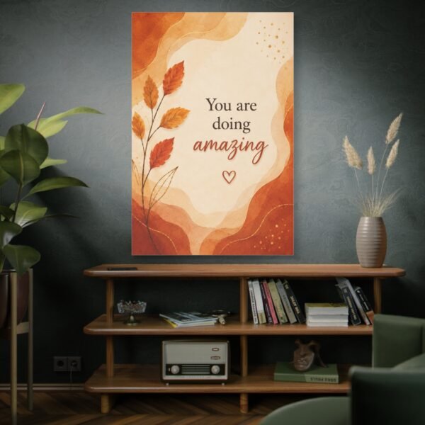 Inspirational Canvas Wall Art - "You Are Doing Amazing" Autumn Leaves - Image 5