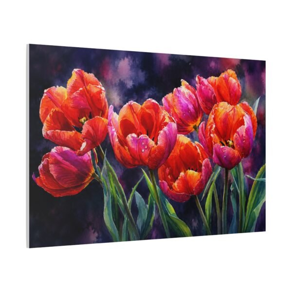 Red Tulip Floral Canvas Print — Vibrant Stretched Wall Art - Image 3