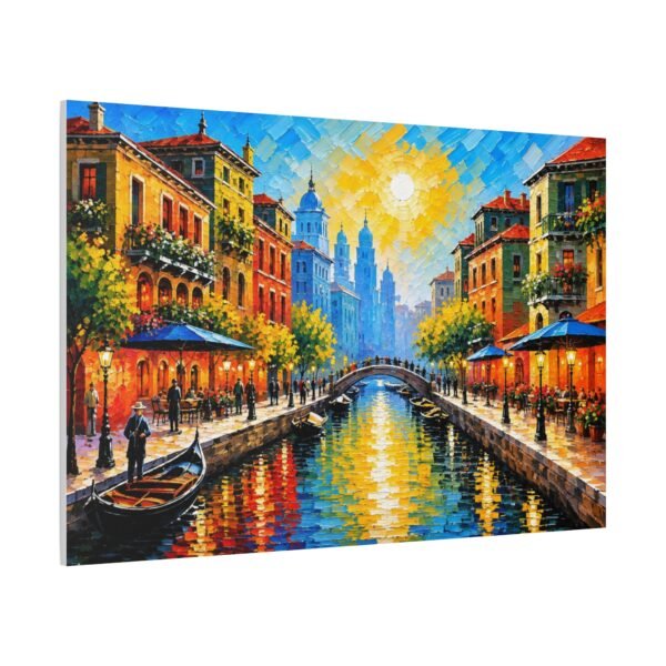 Sunlit Canal City Matte Canvas Wall Art — Stretched 1.25" - Image 2
