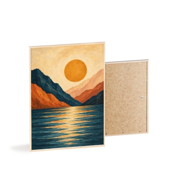Framed Sunset Lake Poster — Warm Mountain Landscape Wall Art - Image 4