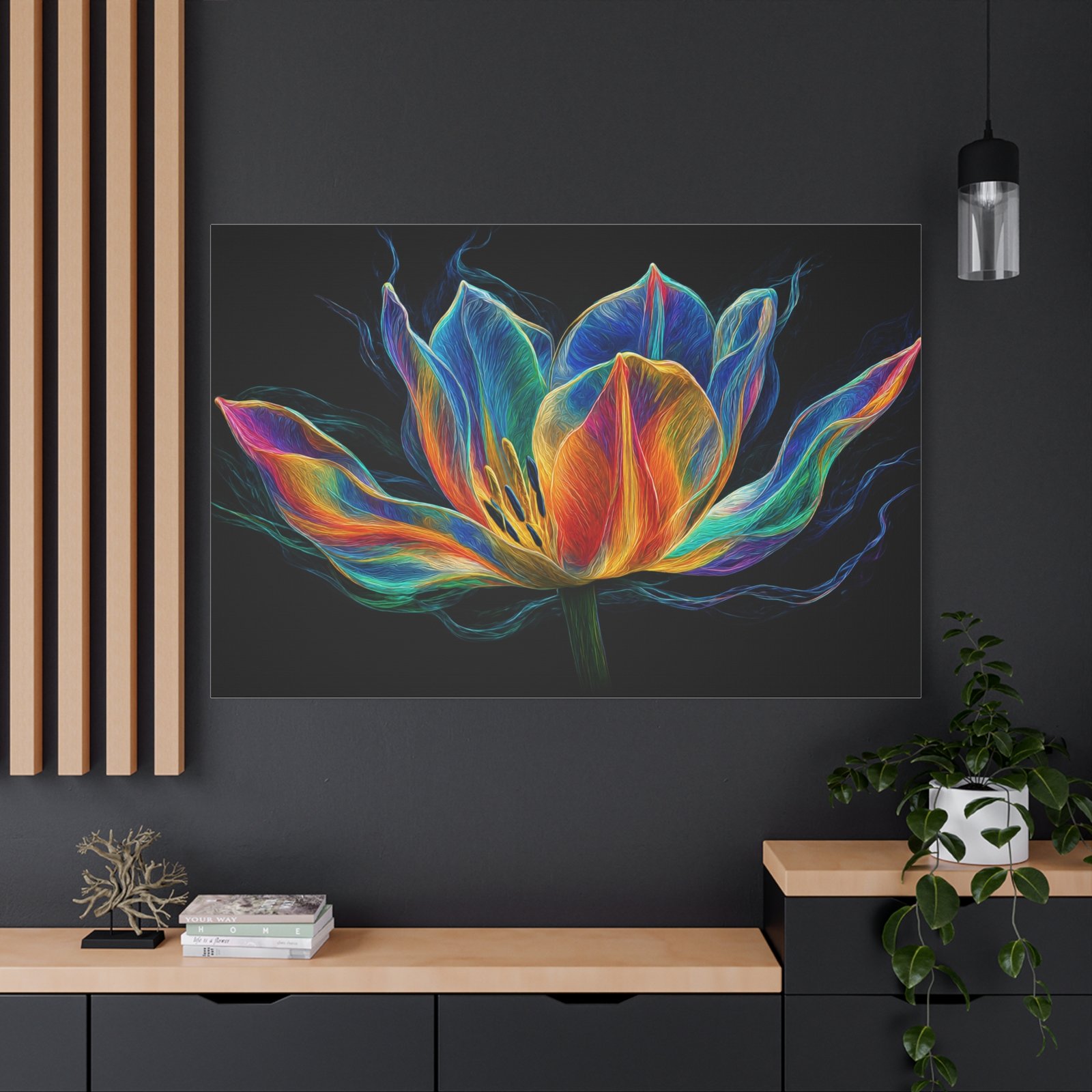 Rainbow Lotus Canvas Art — Vibrant Floral Wall Decor - Image 4